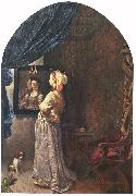 MIERIS, Frans van, the Elder Woman before the Mirror oil painting on canvas